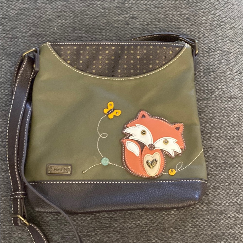 Chala Olive Green and Brown Crossbody Bag